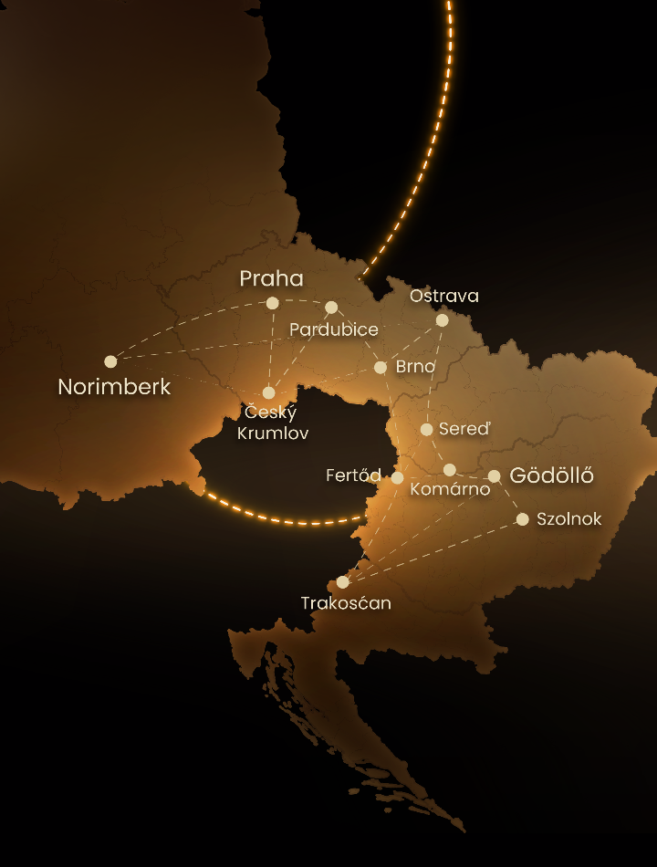 Europakarte mit zwölf Lichtparks